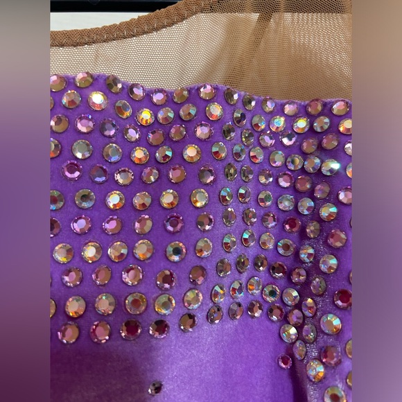 Costume dancing skating competition show dress full of rhinestones NWOT - Picture 6 of 9